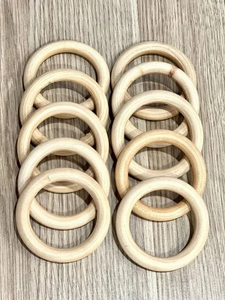 Anneaux de serviette en bois faits à la main, design classique personnalisé, écologiques, de haute qualité, couleur bois naturel, pour la décoration de table de fête - Product Image 2