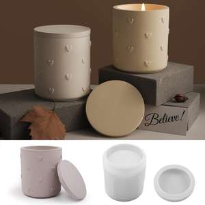 Handmade Multi Love Heartbreak Flower Fragrance Candle Cup Storage Jar Gypsum Cement Candle Silicone <b>Mold</b> - Product Image 3