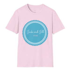 เสื้อยืดผู้หญิงลายแจ็คแอนด์จิล ปี 1938 สีชมพูพิมพ์ลาย ทรงปกติ ใส่ได้ทุกโอกาส ขายส่งสำหรับฤดูร้อน - Product Image 1