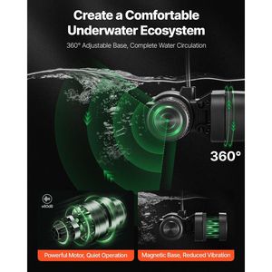 ตัวควบคุมปั๊มน้ำแบบไหลข้าม 15W 1428 GPH ปรับได้ แม่เหล็กแรงสูง สำหรับตู้ปลา 24V DC อุปกรณ์ตู้ปลา - Product Image 5