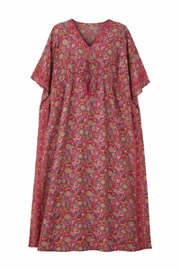 Kaftan de plage long imprimé en polyester, motif Paisley, écologique, fabriqué par un producteur, col en V, respirant, asymétrique - Product Image 2