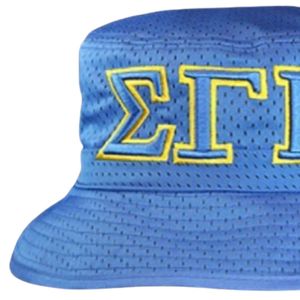 หมวกบักเก็ตปักลาย SGR Sigma Gamma Rho สีน้ำเงิน หมวกกันแดดสำหรับผู้หญิง หมวกตัวอักษรกรีก หมวกลำลองสำหรับกิจกรรมกลางแจ้ง หมวกปักโลโก้ตามสั่งสำหรับวิทยาลัย - Product Image 5