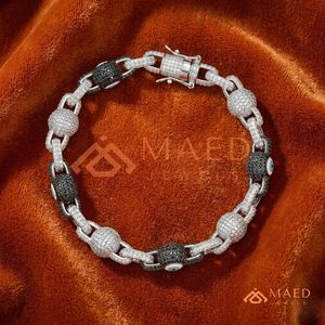 Bracelet Hip Hop Iced Out Evil Eye en argent 14K, micro-pavé, bijoux luxueux, bracelet cubain à maillons Evil Eye Iced-Out - Product Image 3