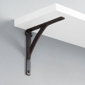 Strong Iron <b>Shelf</b> <b>Bracket</b> with <b>Triangle</b> Support Design for Heavy Wooden <b>Shelf</b> Wall Mount Installation - Product Image 6