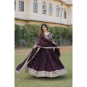 Amazing Wine Colour Desinger Lehenga Choli - Product Image 4