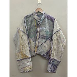Veste Kantha en coton 100% de créateur, multicolore, style ethnique haut de gamme, avec fermeture ouverte, faite à la main, vintage, vente en gros - Product Image 2