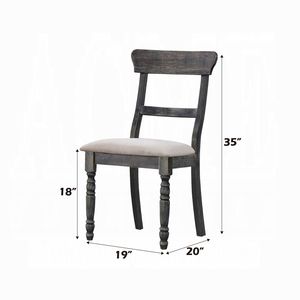 Set di 2 sedie da pranzo marrone chiaro e grigio anticato con cuscino imbottito - Product Image 3