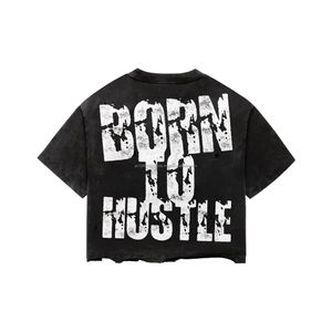 Camiseta Casual de Manga Larga con Efecto Desgastado por el Sol y Lavado Ácido, Camiseta con Apliques Bordados Personalizados, Camisetas Extra Grandes con Efecto Desgastado para Hombre - Product Image 3