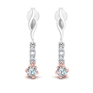 Classic Minimalist Round Cut Lab Grown Diamond 10k,14K,18k Solid <b>Gold</b> <b>Dangle</b> <b>Earrings</b> for Gift Party & Anniversary Everyday Wea - Product Image 2