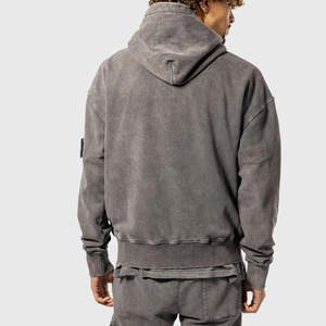 Sudadera con capucha para hombre con cremallera completa, estilo degradado, oversize, streetwear, lavado ácido, vintage. - Product Image 4