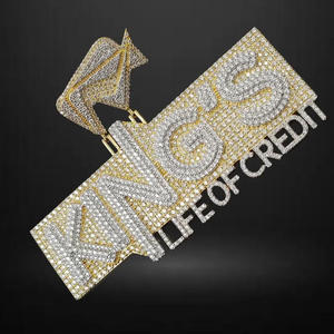 Collier personnalisé King GS plaqué rhodium, plaqué or, argent 925, diamant de laboratoire, bijoux hip-hop, chaîne statement, cadeau - Product Image 3