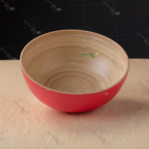 Custom Large Salad <b>Bowl</b> Quality Durable Vietnamese Handicraft Spun Bamboo Dinnerware Set Disposable Kitchen <b>Picnic</b> Food Serving - Product Image 5