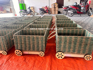 Panier de rangement en jonc de mer fait main en forme de fleur, panier de rangement décoratif tressé, panier à plantes naturel, décoration intérieure, vente en gros - Product Image 4