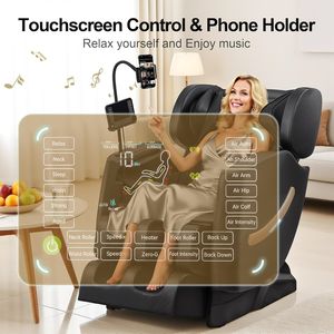 Fauteuil de massage commercial intelligent de luxe à grand écran, zéro gravité, avec airbags intégraux, rouleaux fessiers, masseur de pieds et fonction musicale - Product Image 2