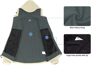 <b>Men's</b> Solid Color Hooded Windproof <b>Jacket</b> Stand Collar Zipper Closure Casual Autumn Wear 100% Polyester Coated Shell Custom Logo - Product Image 4
