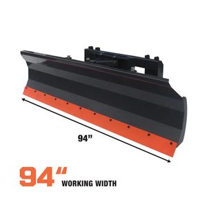 Lama spazzaneve/terna da 94 pollici per skid steer, con bordo tagliente a bullone regolabile a 30 gradi (sinistra/destra) e pattini universali - Nuovo di zecca - Product Image 3