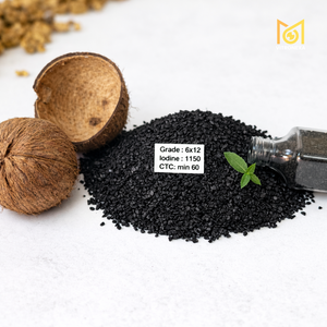 Proveedor a Granel de Carbón Activado de Cáscara de Coco 6×12 Certificado ISO/NSF ASTM, Proceso CIP/CIL para la Lixiviación de Oro en India - Product Image 1