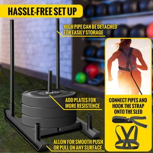 Sistema di Slitta per Allenamento di Potenza e Velocità - Attrezzatura per Esercizi di Spinta, Trazione e Trascinamento - Accessorio per Allenamento della Forza - Product Image 5