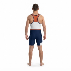 Pantalones Cortos de Lucha Libre Personalizados para Hombre, de Poliéster y Elastano, con Bloques de Color, Estilo Racerback, para Equipos Juveniles de Secundaria - Sublimados OEM - Product Image 2