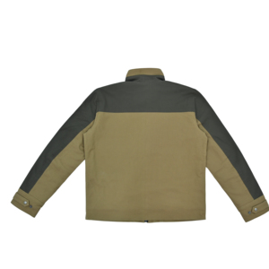 Chaqueta Acolchada de Lona para Hombre, Corte Slim, Diseño con Bloques de Color, Cuello Alto, Cierre de Cremallera, Resistente al Viento, Ropa Casual de Invierno - Product Image 3