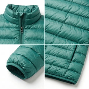 Men Puffer Jacket Lightweight Quilted Full Zip Stand Collar Padded Streetwear Style Custom OEM Wholesale Manufacturer - Product Image 5