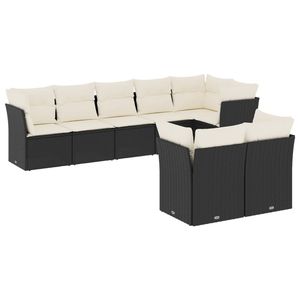 Conjunto de Sofás Modulares Grandes de Ratán PE Negro para Jardín, Muebles Modulares Elegantes para Exteriores - Product Image 2