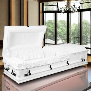 Ataúd de madera de Estilo Norteamericano de alta calidad Vietnam CKT2006 DSP Fabricación al por mayor Ataúdes de madera dura Urnas Cenizas Funerales - Product Image 2