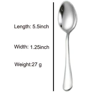 Set di 6 Cucchiaini da Espresso in Argento, 14 cm, Piccoli Cucchiaini in Acciaio Inox per Dessert, Caffè e Tè - Product Image 3