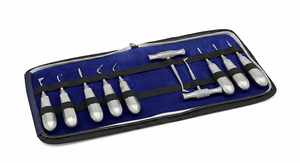 Instruments dentaires : Ensemble de 10 élévateurs de luxation et de levage pour dents, incluant barres transversales Coupland et élévateurs droits Cryer, en acier inoxydable - Product Image 6