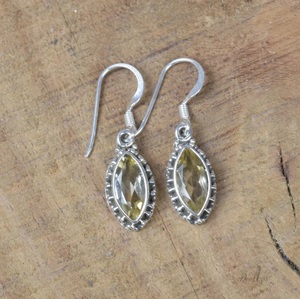925 Sterling Silver Yellow Citrine <b>Hook</b> <b>Earrings</b> Handmade Natural Gemstone Jewelry for Women - Product Image 3