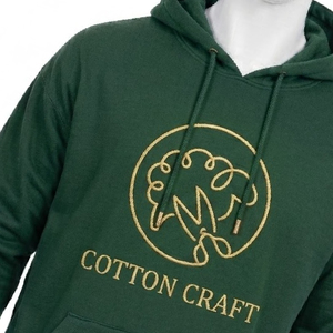 Sweat-shirt à capuche en coton pour homme, logo brodé, molleton vert, vêtement décontracté pour l'automne - Product Image 6