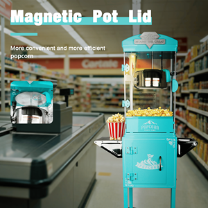 Machine à popcorn 10 oz sur chariot avec roues, verte, pour home cinéma, avec moteur et 3 cuillères en plastique - Product Image 1