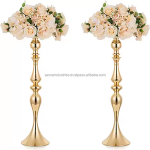 Decoración DE MESA DE BODA DE METAL, soporte de flores, jarrón, fiesta de aniversario de boda, decoración de Tablescape de Azora Industries - Product Image 1