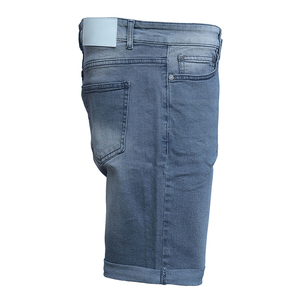 Shorts Bermuda en jean bleu pour homme, taille mi-haute, avec poches, fermeture à cordon, style décontracté, tricoté 100% coton respirant - Product Image 3