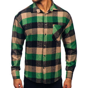 Mens Casual <b>Flannel</b> Shirt 100 Cotton Long Sleeve Plaid Button Shirt Warm Soft Breathable - Product Image 1