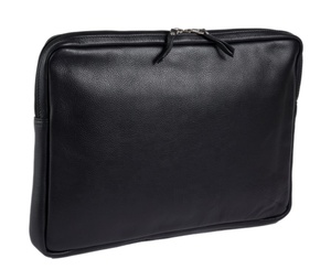 Funda para portátil de cuero de grano completo portátil de lujo lindo 14 pulgadas cremallera funda para ordenador portátil trabajo negocios, funda de viaje - Product Image 1