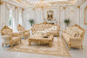 Juego de Sillones para Sala de Estar Estilo Francés, Compre un Sofá Tallado en Oro Antiguo de Lujo con Mesa de Centro, Muebles de Sala de Estar Premium - Product Image 5