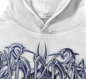 Sweat-shirt unisexe gris clair délavé à l'acide, style Y2K, esthétique métallique liquide, coupe oversize, respirant et imperméable pour l'hiver - Product Image 2