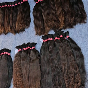 Cabello Humano Natural Indio Ondulado de 30 Pulgadas, Color Marrón Claro, Cabello Remy a Granel, Sin Trama, para Trenzas, Natural, Suave, Grueso, con Puntas Llenas - Product Image 2