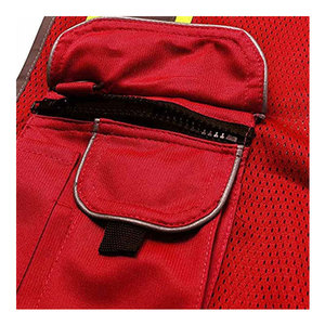 Chaleco de seguridad reflectante de diseño OEM, color verde de alta visibilidad con cremallera frontal, antiestático, ignífugo, ropa táctica. - Product Image 6