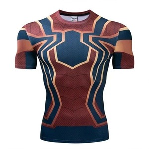 <b>Men's</b> Red 3D Printed Compression Shirt Short Sleeve Fitness Training T Shirt Breathable Slim Fit Sports Workout <b>Top</b> 2026 - Product Image 4
