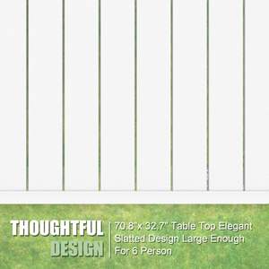 Elegante mesa de comedor extensible de aluminio blanco marfil para Patio de 35 "-71" ajustable para interior y exterior 4-6 personas jardín césped porche - Product Image 2