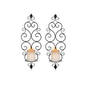 Juego de 2 Portavelas de Metal Negro de Alta Calidad, Soporte de Pared para Velas Decorativas, Portavelas de Metal para Decoración - Product Image 6