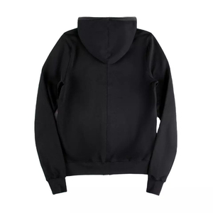 Sweat à capuche pour homme en velours de coton, entièrement doublé polaire, avec fermeture éclair, motifs unis, style streetwear, logo brodé, 360g - Product Image 5
