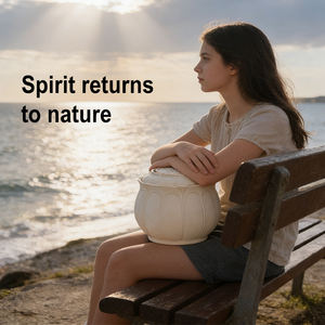 Urnas Biodegradables de Alta Calidad Qianrui, Color Beige, para Entierro en el Mar, Cremación en Agua, Contenedor de Cenizas, Urnas Biodegradables Conmemorativas para Funerales - Product Image 5