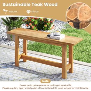 Banco de Madera de Teca Sólida para Exteriores, para Patio, Jardín, Piscina y Más - Product Image 6