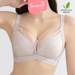 Bmama Plus Size <b>Nursing</b> Bra Push Up Lace Middle Button Anti-Bacterial & Cooling - Recommend B-C cup - Product Image 1