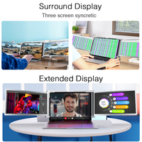 Écran d'extension d'ordinateur portable pliable à trois volets, écran LCD IPS, moniteur 14 pouces, type-C pour ordinateur portable, compatible avec MacBook M1/M2/M3