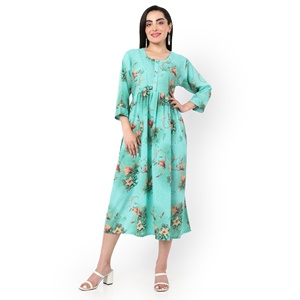 ARABIC ELEGANT FLORAL PRINTED FRONT BUTTONED STYLISH CASUAL <b>KAFTAN</b> JALABIYA ABAYAS DRESSES - Product Image 1
