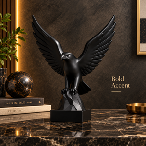 Escultura Moderna de Águila Negra |   Figura de Pájaro Volador de Aluminio, Estatua de Lujo para Mesa, Decoración para Sala de Estar, Oficina, Hogar, Adorno, Regalo - Product Image 3